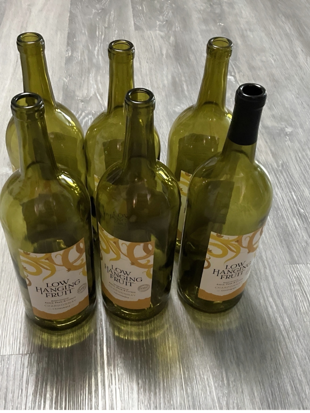Box Of 6 Empty 1.5L Glass Wine Bottles 4 Crafts, Wedding Decor And More